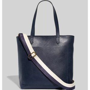 Madewell The Zip-Top Medium Transport Tote Dark Baltic Blue